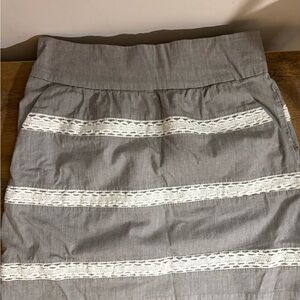 Banana Republic Gray Skirt with Lace Details